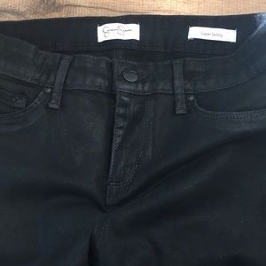 Jessica Simpson Black Sheen Super Skinny Jeans - 8